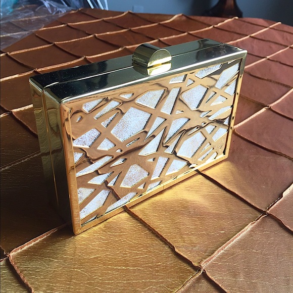 Sondra Roberts Gold Clutch - Picture 1 of 9